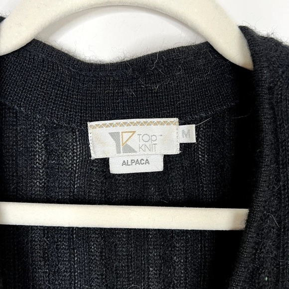 Vintage Top Knit Alpaca Blend Button Front Cardigan Sweater Longline Side Split - Picture 6 of 10